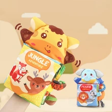 Hand Puppet Fabric Books Newborn Baby Educational Cloth Book Kids Early Learning Develop Cognize Reading Puzzle Book Toys 懈谐褉褍褕泻