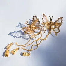 Hanfu Hairpin Hair Accessories Ancient Style Dragonfly Tassel Step Shaking Move Wing Duckbill Clip Butterfly Side Jewelry Female