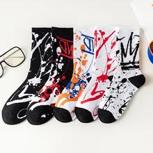 Harajuku Fashion Socks Men's Trend Basketball Sports Socks Hip-hop Long Tube High Socks Tide Brand Street Skateboard Socks