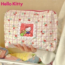 Hello Kitty Travel Cosmetic Bag Fashion Makeup Case Women Zipper Hand Holding Make Up Handbag Organizer Storage Wash Bags Gifts
