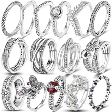 Hot Sale 925 Silver Stackable infinite Heart Daisy Flower Ring For Women Original Silver 925 Rings Brand Jewelry Gift