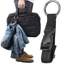 Hot Sale Portable Black Nylon Anti-theft Luggage Strap Holder Gripper Add Bag Handbag Clip Use To Carry Mental Buckle