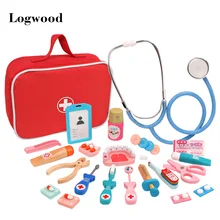 Hot wooden children simulation doctor toy real life injection role playing toy educational toys for children