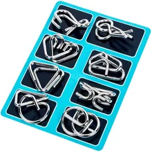 Jiulian Series Metal Educational Toys Intelligence Buckle Eight-Piece Set Unlock Unlock Unlock Decompression Toys