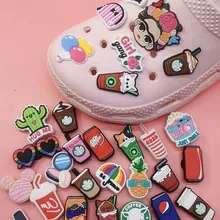Kawaii Cartoon PVC Shoe Charms Croc Pin Jeans Decoration Shoe Accessories For Clogs Diy Buckle Ornaments Fit Bracelet Adult Gift
