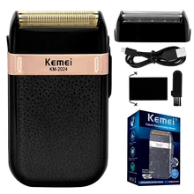 Kemei Men's Electric Shavers Waterproof Reciprocating Foil Razor Precision Beard Trimmer Twin Blade USB Rechargeable with sack