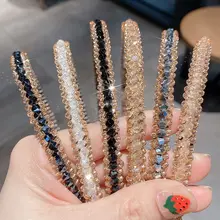Korean Shiny Rhinestone Headband for Women Hairband Lady Elegant Bands Crystal Hair Hoop Fashion Luxury Female Hair Accessories