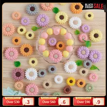 Kovict Baby Silicone Beads 10pcs Mini Flowers Chrysanthemum Teething Beads DIY Pacifier Chain Baby Care Products Accessories