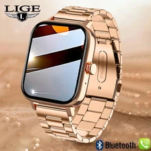 LIGE 2022 Bluetooth Call Smart Watch Men 1.69 Inch Full Touch Sport Fitness Watch Heart Rate Waterproof Men Smartwatch Women+Box