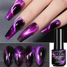LILYCUTE 8ml Cat Magnetic Nail Gel Polish 9D Flowing Cat Magnetic Gel Semi Permanen UV Led Soak Off Nail Art Gel DIY Design