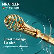 MR.GREEN Ear Wax Removal 360掳 Spiral Massage Ear Pick Ear Canal Cleaner Stainless Steel Flexible Design Ear Care Tools