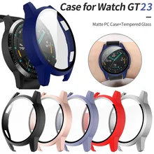 Matte Screen Protector PC Cover for Huawei Watch GT 3 2 Case 46mm 42mm GT2 Frosted Bumper with Tempered Glass Film Hard Shell