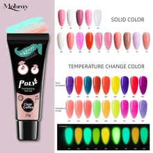 Mobray Poly Nail Gel For Extension Pink Clear Nail Polish Semi Permanent Glitter Acrylic Building Gel For Manicure UV Polygels