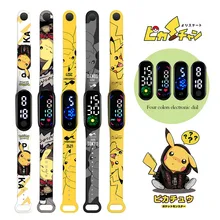 New Pokemon Child Watch Anime Pikachu Cartoon Digital Electronic LED Student Silicone Wristband Kids Puzzle Toys Birthday Gifts