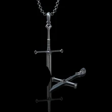 New the Lord Narsil Necklace The Rings Power Flame of the West Silver Plated Broken Sword Pendant for Movie Fan Jewelry Gift