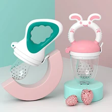 Newborn Silicone Teether Baby Fresh Food Feeder Trainning To Eat Fruit Grinding Stick Baby 3-12 Months Food Bag Feeding Bottles
