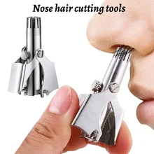Nose Trimmer for Men Stainless Steel Manual Trimmer for Nose Vibrissa Razor Shaver Washable Portable Nose Ear Hair Trimmer