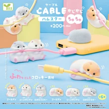 Original genuine capsule gachapon toys cute kawaii animals Hamster Bite charging Cable plush flocking dolls P2 gashapon figures