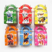 Paw Patrol Popcorn Box Children Birthday Party Decoration Supplies Disposable Candy Box Paper Boxes Kids Christmas Present Gifts