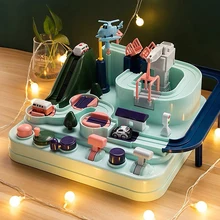 Rail Car Train Track Toys Racing Interactive Model Racing Adventure Brain Game Montessori Educational 2 To 4 Years Old Boys Cars