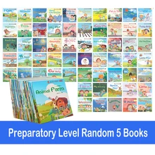 Random 5 English Books Set Words Learning Picture Book for Children enlightenment of early childhood Kids Preschool Pocket Book