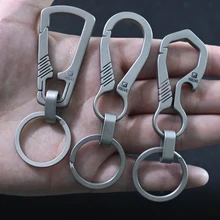 Real Titanium Luxury Key Chain Men Keychain Ultra Lightweight EDC Jewelry Key Ring Holder Buckle Best Gifts Car Accessories