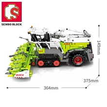 SEMBO BLOCK Farm Tractor 2023PCS TECHNICAL Corn Harvester RC Building Blocks City Car Vehicle Bricks Construction Toys
