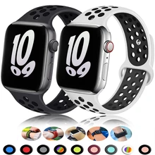 Strap For Apple Watch Band 44mm 49mm 45mm 42mm 41mm 38mm 40mm 44 mm correa sports Silicone bracelet iwatch 8 SE 7 6 5 Ultra 49mm