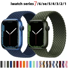 Strap For Apple Watch band 44mm 40mm 38mm 42mm 6 SE 5 4 3 Nylon Elastic Braided solo loop Bracelet iWatch Serie 7 41mm 45mm band