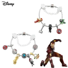 Superhero Disney Avengers Infinty Stones Mjolnir Thor Hammer Iron Man Captain America Spiderman DIY Crystal Beads Charm Bracelet