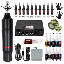 Tattoo Machine Kits Tattoo Power Supply Rotary Pen With Cartridges Needles Permanent Make-up Machine For Tattoo Beginners Artist