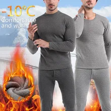 Thermal Underwear Set For Men Winter Thermos Underwear Long Johns Tops Winter Men Thick Fleece Thermal Clothing Pajamas Set