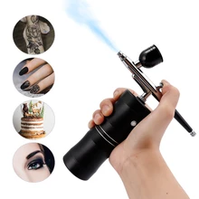 Top 0.3mm Mini Air Compressor Kit Air-Brush Paint Spray Gun Airbrush For Nail Art Tattoo Craft Cake Nano Fog Mist Sprayer