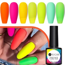 UR SUGAR Fluorescent Gel Nail Polish Neon Yellow Green Blue Color Gel Soak Off UV Nail Gel Varnish For Nail Art Top Coat