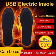 USB Electric Heated Shoe Insole Winter Warm Women Foot Pad Washable Thermal Men Boot Mat Unisex Heating Shoe Insoles WJ085