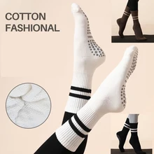 Warm High Quality Bandage Yoga Socks Anti-Slip Quick-Dry Damping Pilates Ballet Socks Good Grip For Women Cotton Fitness Socks