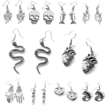 Women Earrings Fashion Skull UFO Zombie Grim Reaper Octopus Bear Drop Simple Cool Cute Jewelry Handmade Girls Gift