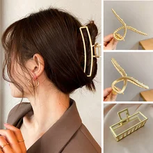 Women Geometric Hair Claw Girls Clamps Metal Hair Crab Cross Hair Clips Elegant Twist Headband Hairpin Fashion Hair Accessories