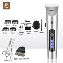 Youpin RIWA Hair Clipper Professional Electric Trimmer For Men With LED Screen Washable Rechargeable Men Strong Power Steel Head